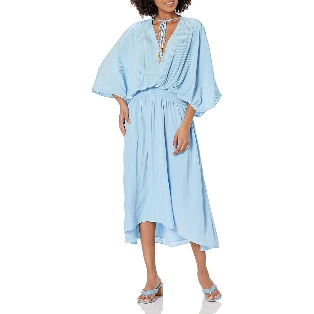 Ramy Brook Harmonie Short Sleeve Pleated Maxi Dres New Size Small
